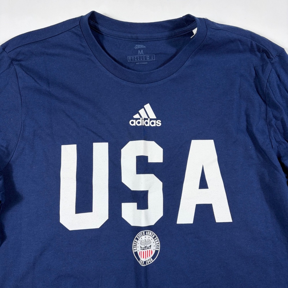 Adidas USA Armed Forces Long Sleeve Tee Mens Size Medium  Sports Navy Blue NEW